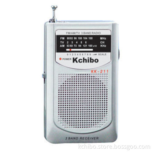 FM/AM 2-band Pocket Radio, Powered by AAA 1.5V x 2 Batteries